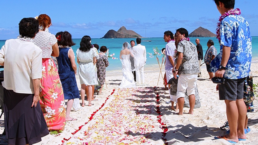 Beach Wedding Flower Road